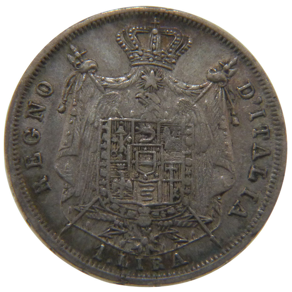 Italy, 1 Lire, 1810, Milan, AU(50-53), Silver, Gadoury #12, 5.00