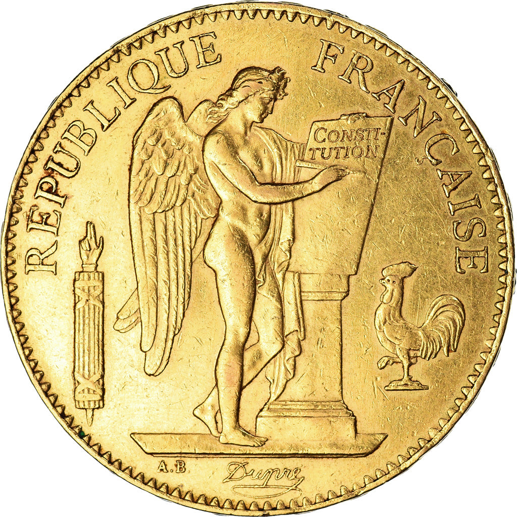 Moneta, Francja, Génie, 100 Francs, 1879, Paris, AU(50-53), Złoto, KM:832