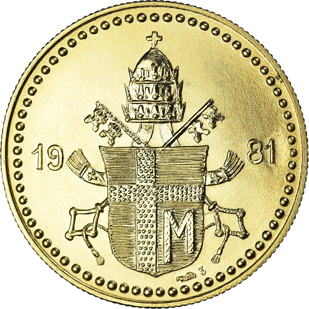 Vatican, Médaille, Pape Jean Paul II, 1981, SPL+, Or
