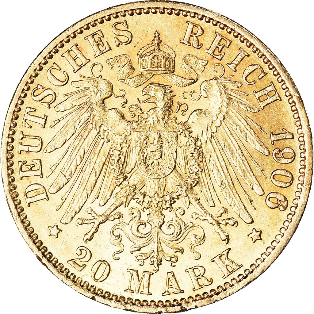 Coin, German States, PRUSSIA, Wilhelm II, 20 Mark, 1906, Berlin, AU(55-58)