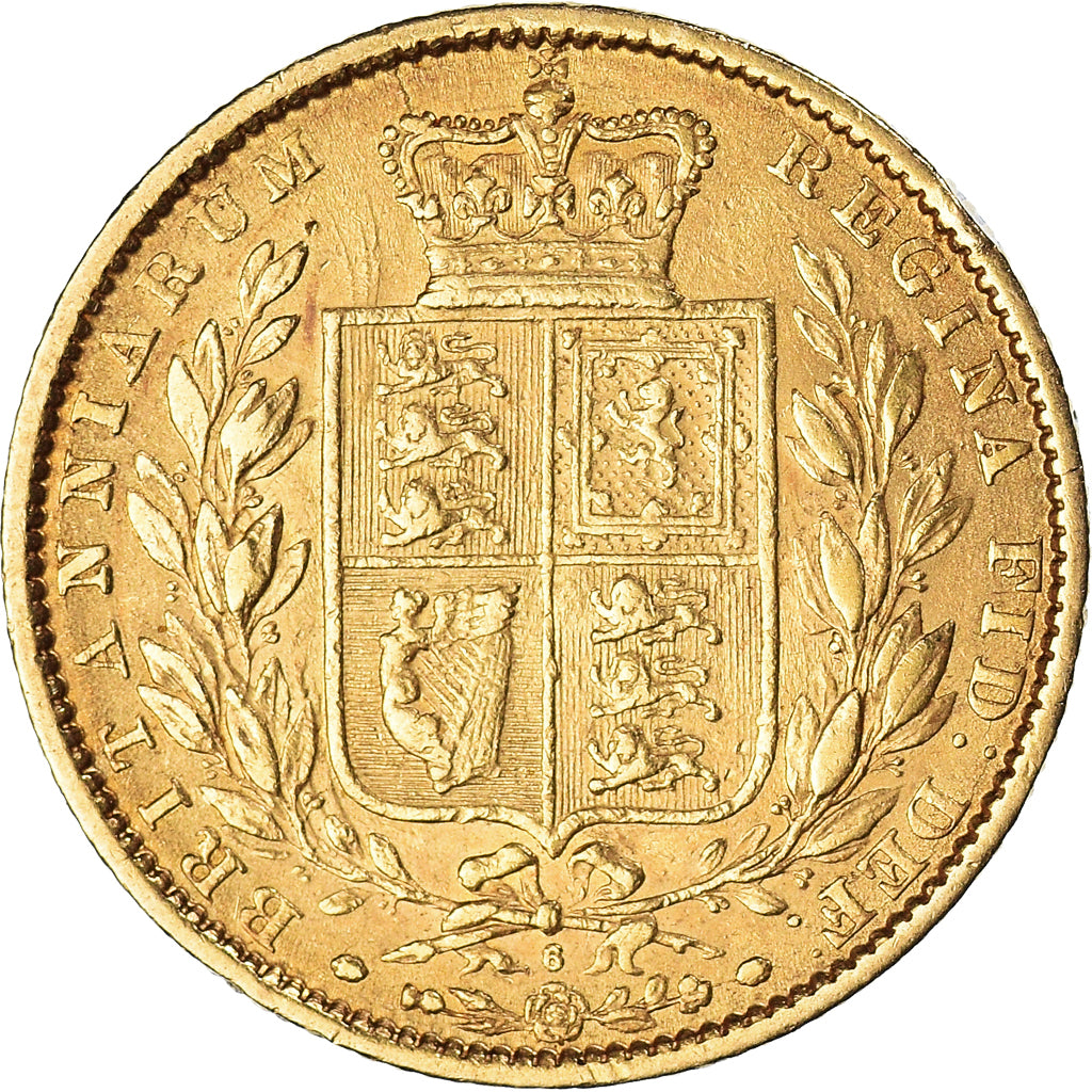 Coin, Great Britain, Victoria, Sovereign, 1863, Souverain, EF(40-45), Gold