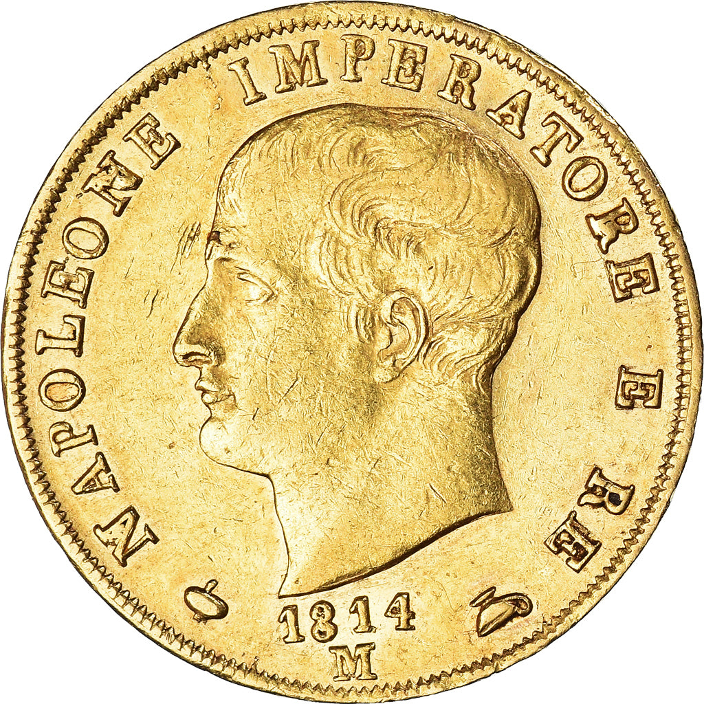 Monnaie, États italiens, KINGDOM OF NAPOLEON, Napoleon I, 40 Lire, 1814, Milan