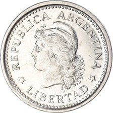Moneta, Argentina, Peso, 1958, AU(55-58), Nikiel powlekany stalą, KM:57