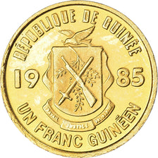 Coin, Guinea, Franc, 1985, MS(63), Brass Clad Steel, KM:56