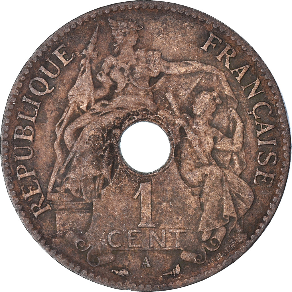 Coin, FRENCH INDO-CHINA, Cent, 1900, Paris, VF(30-35), Bronze, KM:8