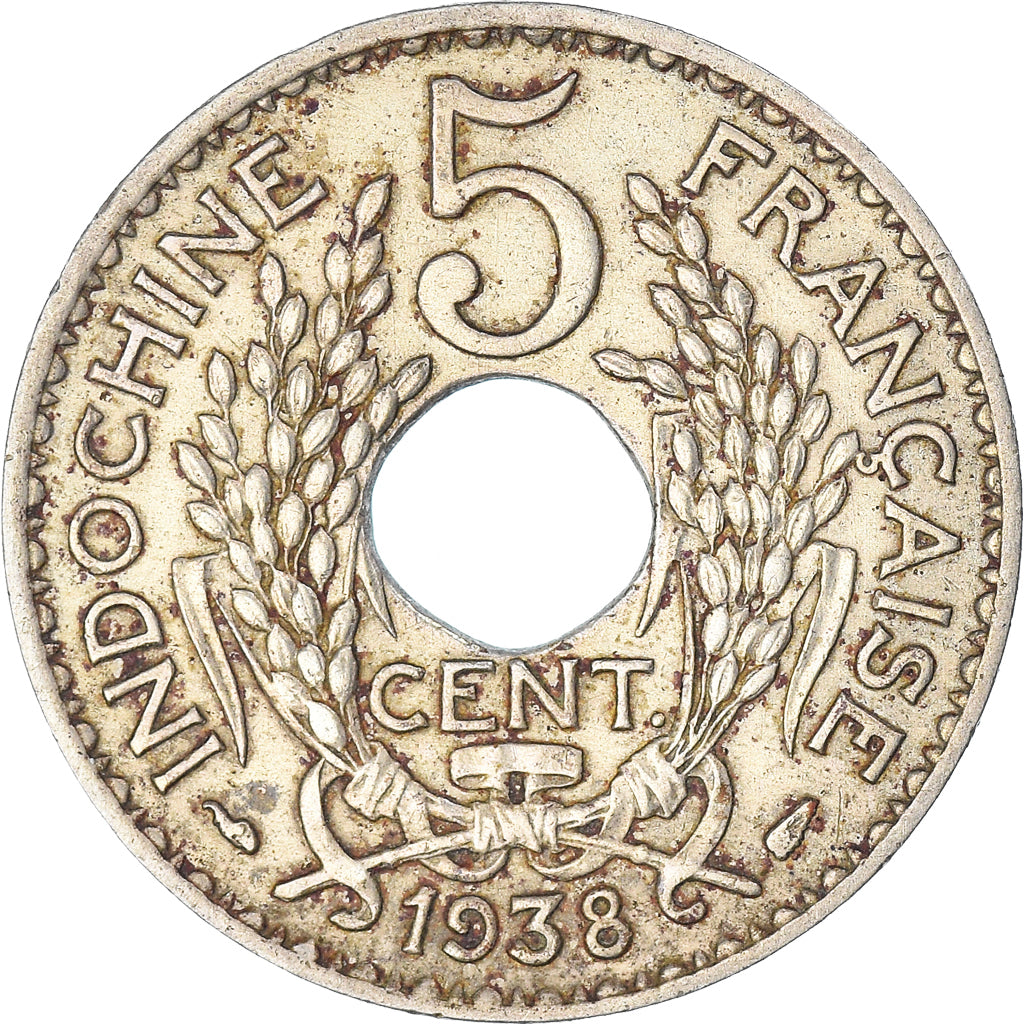Monnaie, Indochine française, 5 Cents, 1938, Paris, TTB+, Nickel-Cuivre