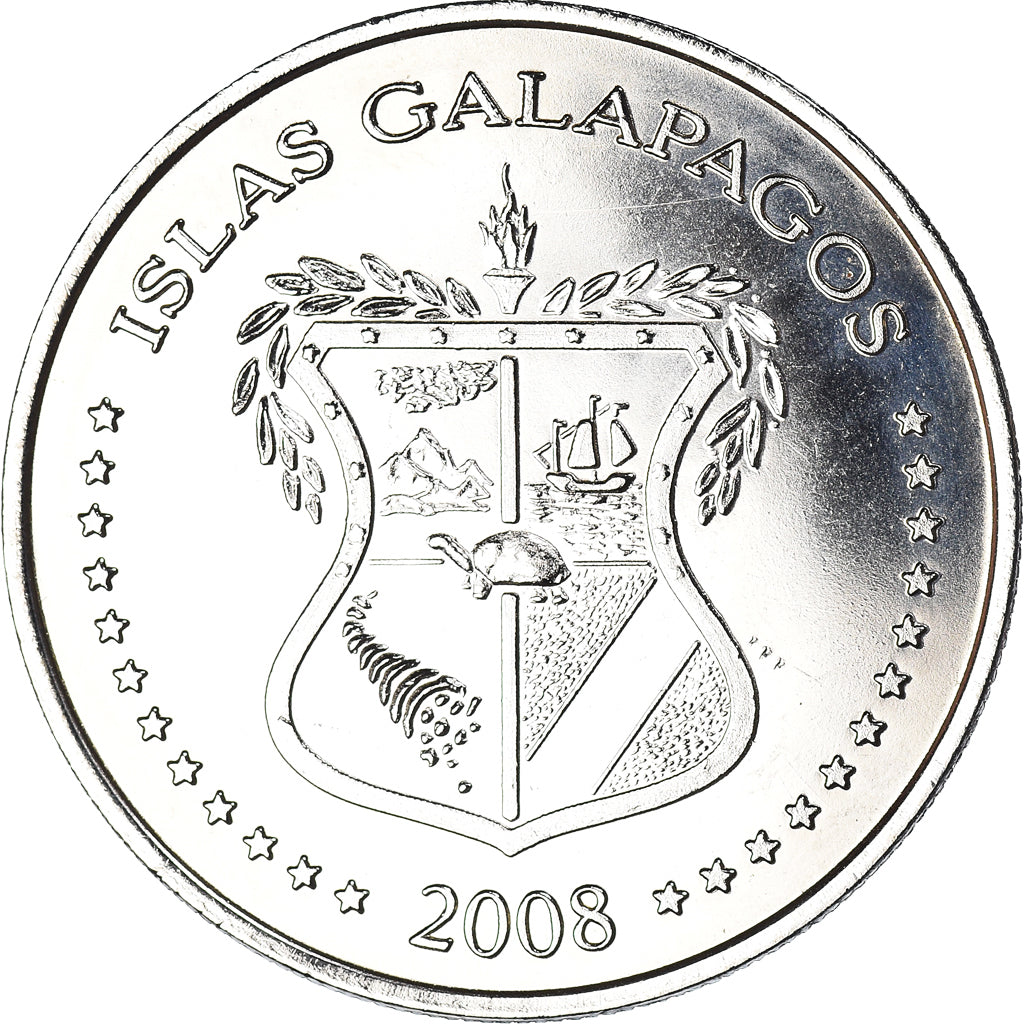 Coin, GALAPAGOS ISLANDS, 50 Centavos, 2008, MS(63), Copper-nickel, KM:5