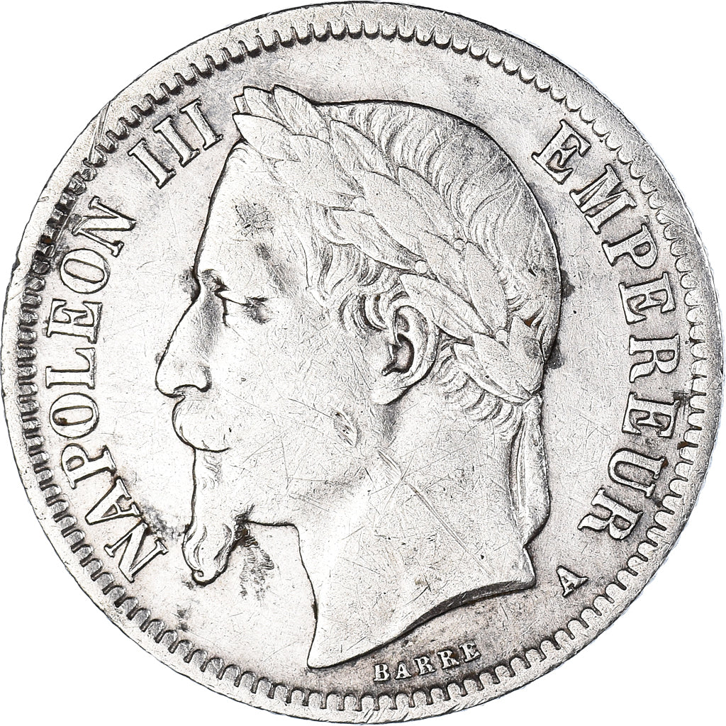 Moeda, França, Napoleon III, Napoléon III, Franc, 1866, Paris, VF(20-25)