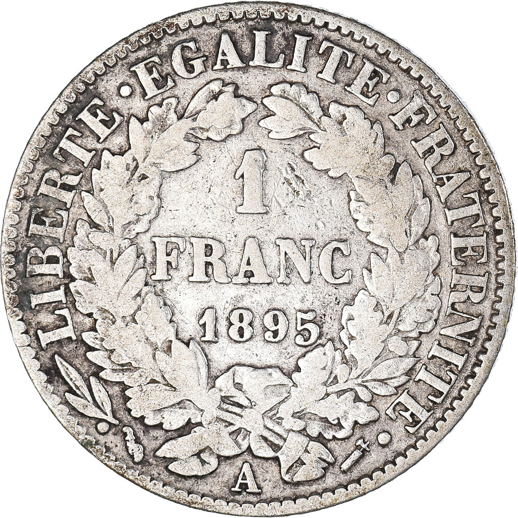 Moneta, Francia, Cérès, Franc, 1895, Paris, MB+, Argento, KM:822.1
