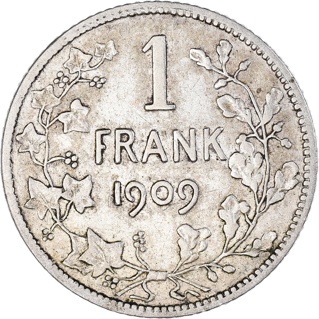 Coin, Belgium, Franc, 1909, 1 Frank, VF(20-25), Silver, KM:57.2