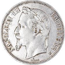 Munten, Frankrijk, Napoleon III, 5 Francs, 1868, Strasbourg, ZF, Zilver