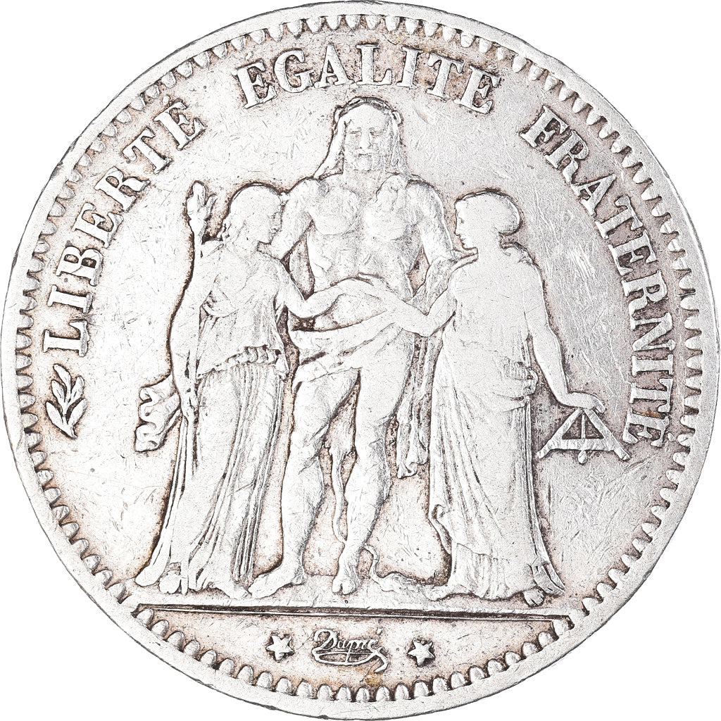 Coin, France, Hercule, 5 Francs, 1877, Paris, VF(20-25), Silver, KM:820.1