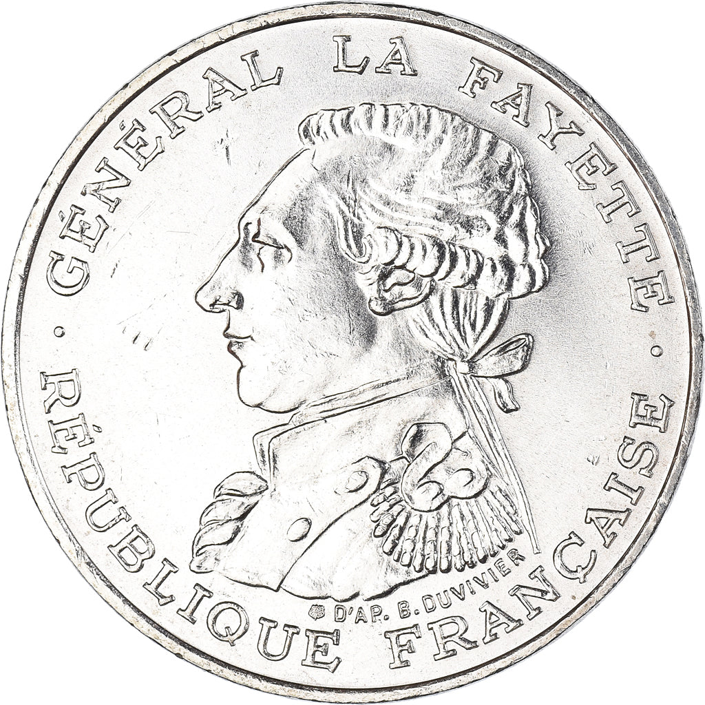 Münze, Frankreich, Lafayette, 100 Francs, 1987, SS+, Silber, KM:962