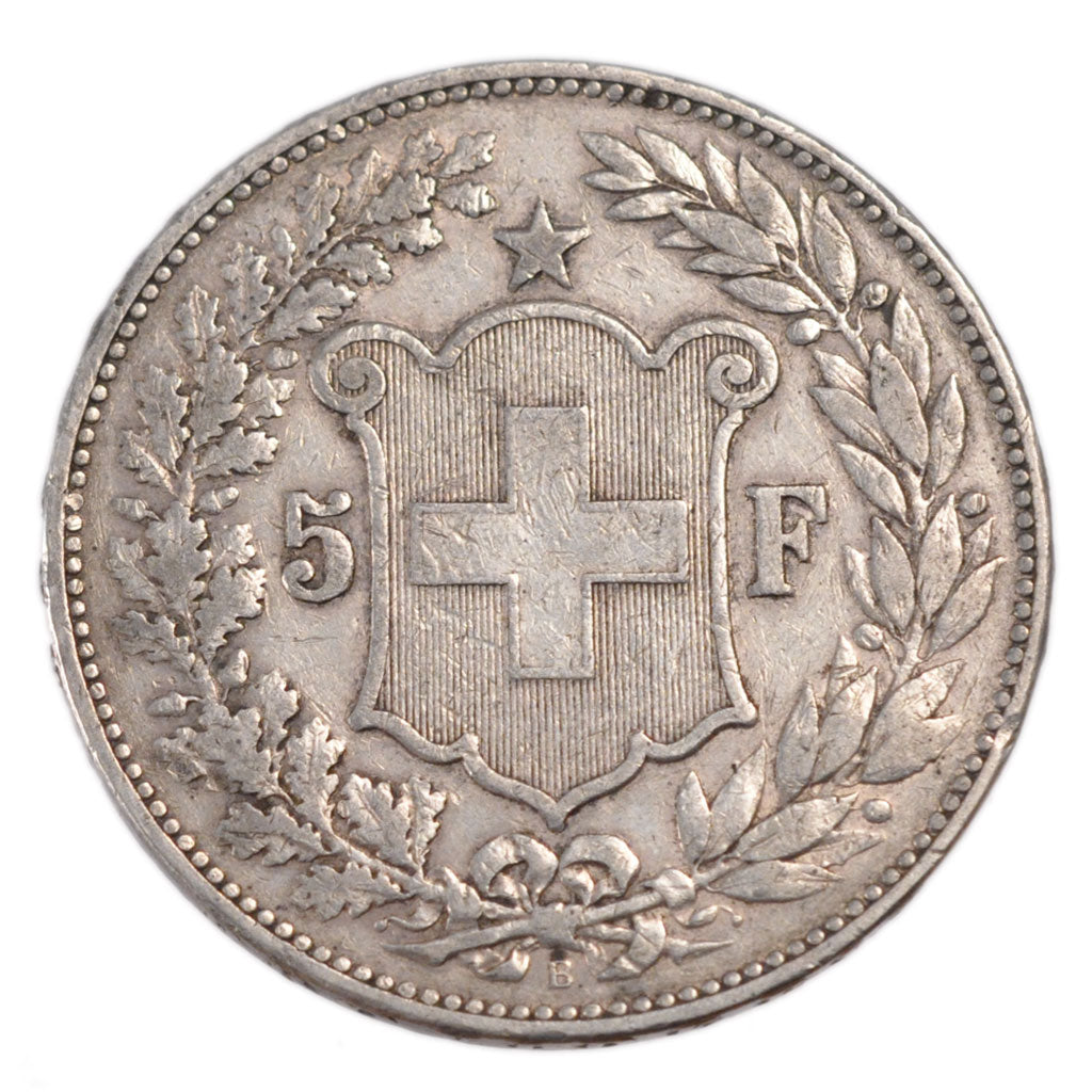 Switzerland, 5 Francs, 1895, Bern, KM #34, VF(30-35), Silver, 37, 24.90