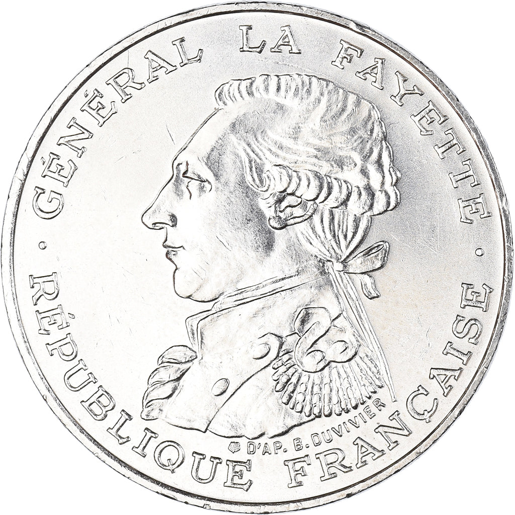 Coin, France, Lafayette, 100 Francs, 1987, AU(55-58), Silver, KM:962