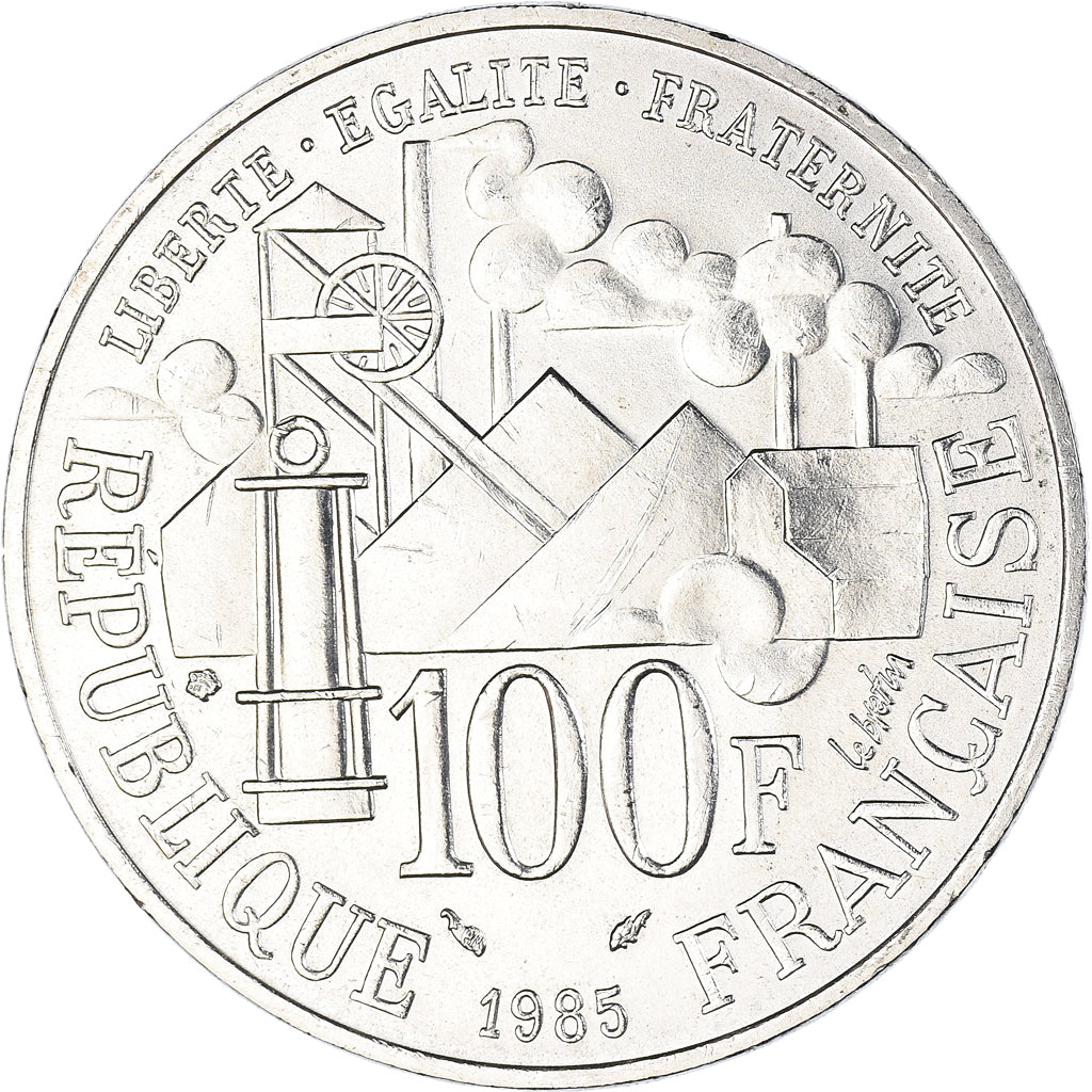 Coin, France, Germinal, 100 Francs, 1985, Paris, AU(50-53), Silver, KM:957