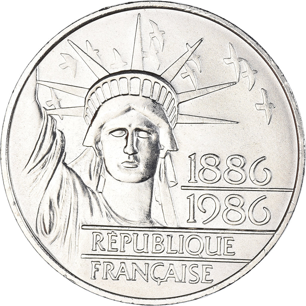 Coin, France, Statue de la Liberté, 100 Francs, 1986, Paris, MS(63), Silver