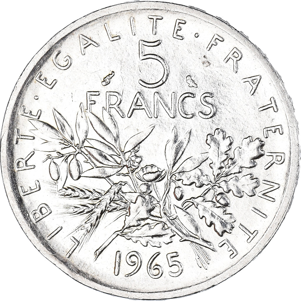 Coin, France, Semeuse, 5 Francs, 1965, MS(60-62), Silver, KM:926, Gadoury:770