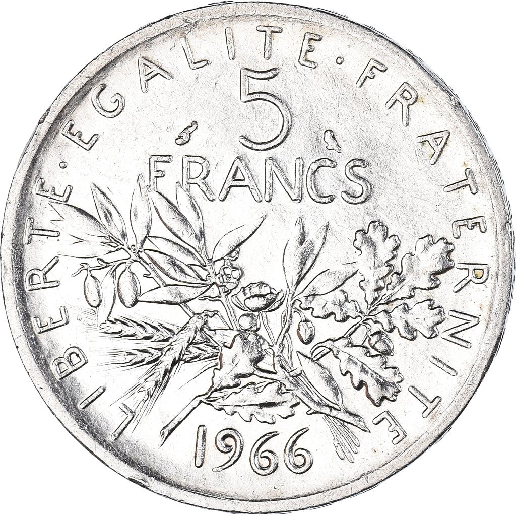 Moneta, Francia, Semeuse, 5 Francs, 1966, SPL, Argento, KM:926, Gadoury:770