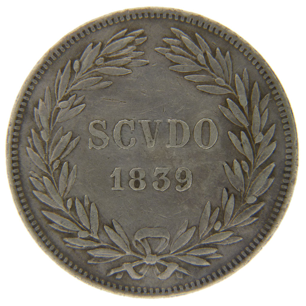 ITALIAN STATES, Scudo, 1839, Roma, KM #1324, EF(40-45), Silver, 26.70