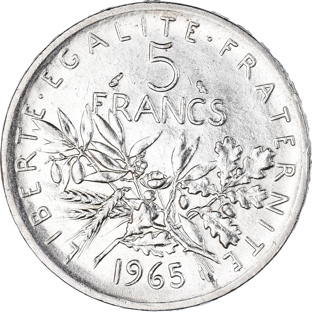 Coin, France, Semeuse, 5 Francs, 1965, MS(60-62), Silver, KM:926, Gadoury:770