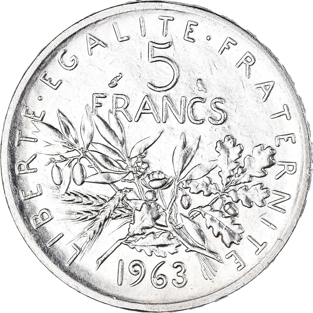 Coin, France, Semeuse, 5 Francs, 1963, Paris, MS(60-62), Silver, KM:926