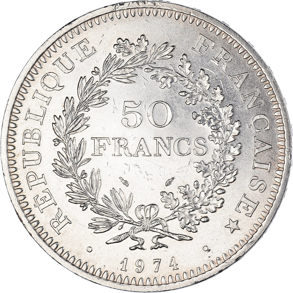 Coin, France, Hercule, 50 Francs, 1974, Paris, AU(50-53), Silver, KM:941.1