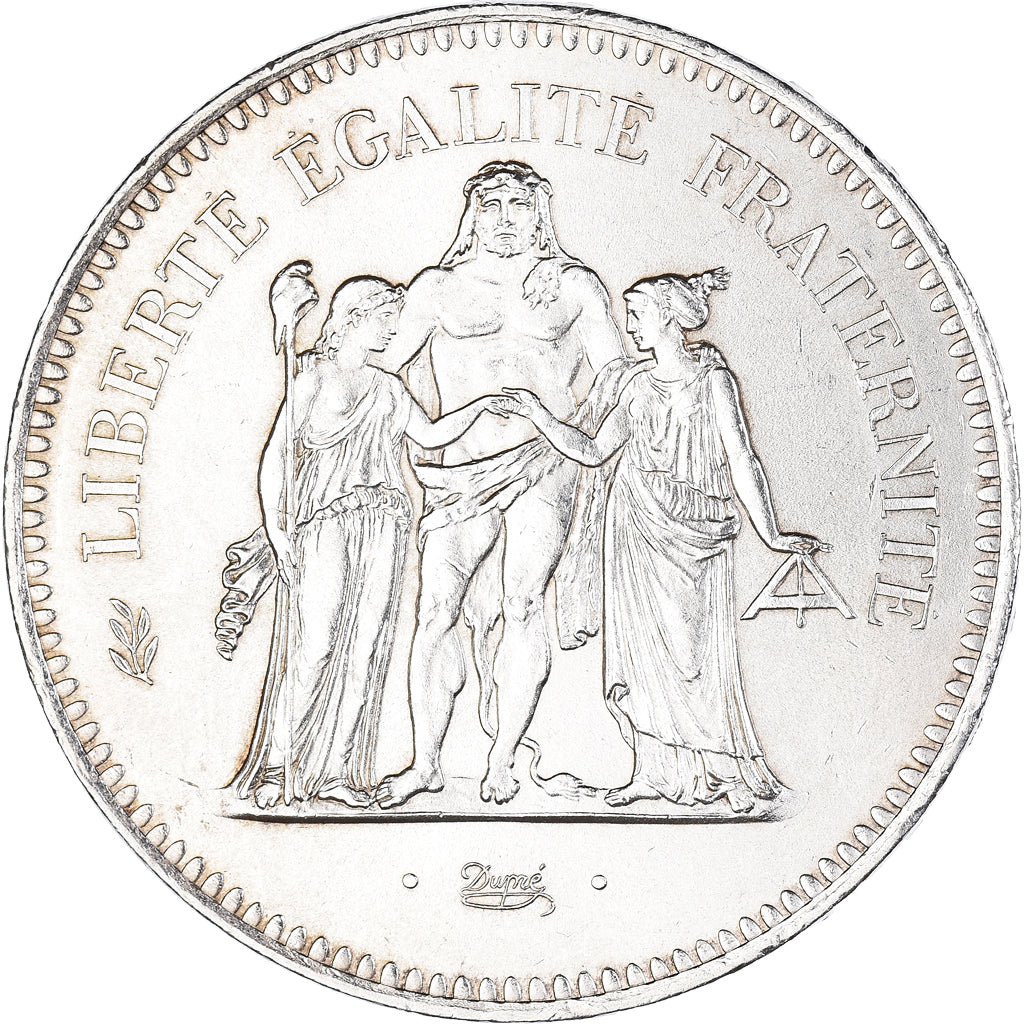 Coin, France, Hercule, 50 Francs, 1976, Paris, MS(63), Silver, KM:941.1