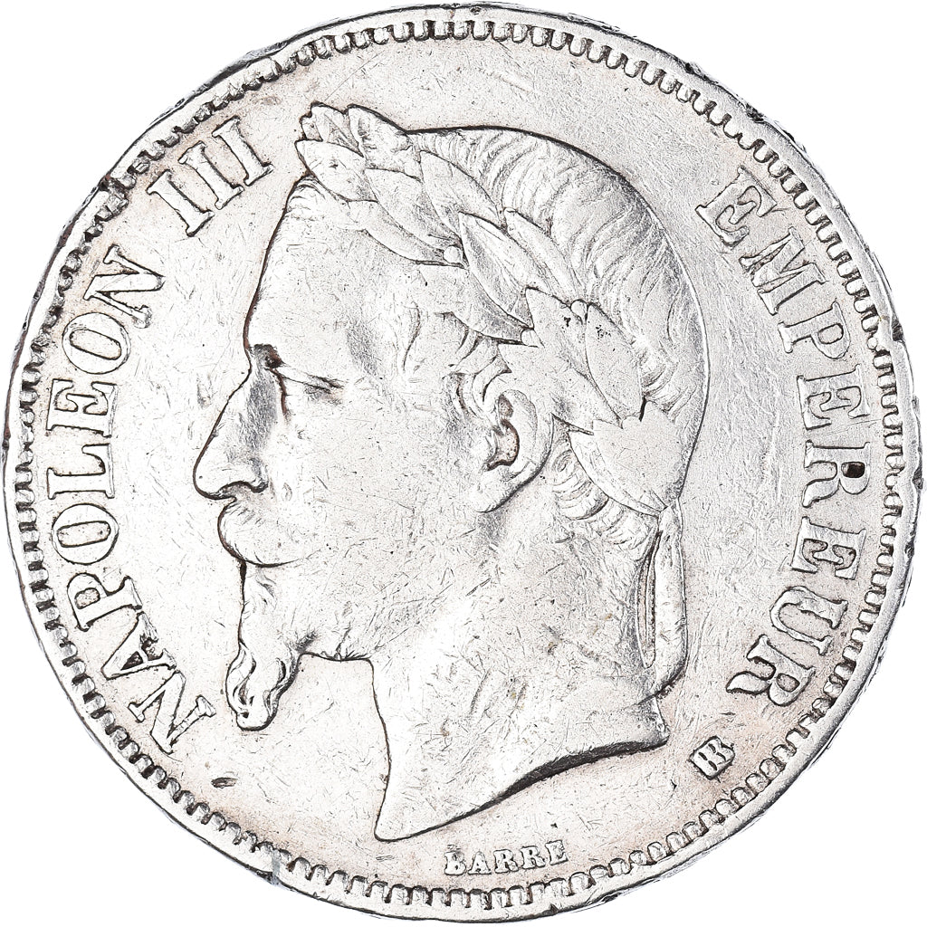 Coin, France, Napoleon III, 5 Francs, 1868, Strasbourg, VF(20-25), Silver