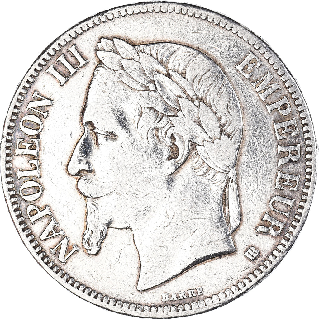 Coin, France, Napoleon III, 5 Francs, 1869, Strasbourg, VF(30-35), Silver
