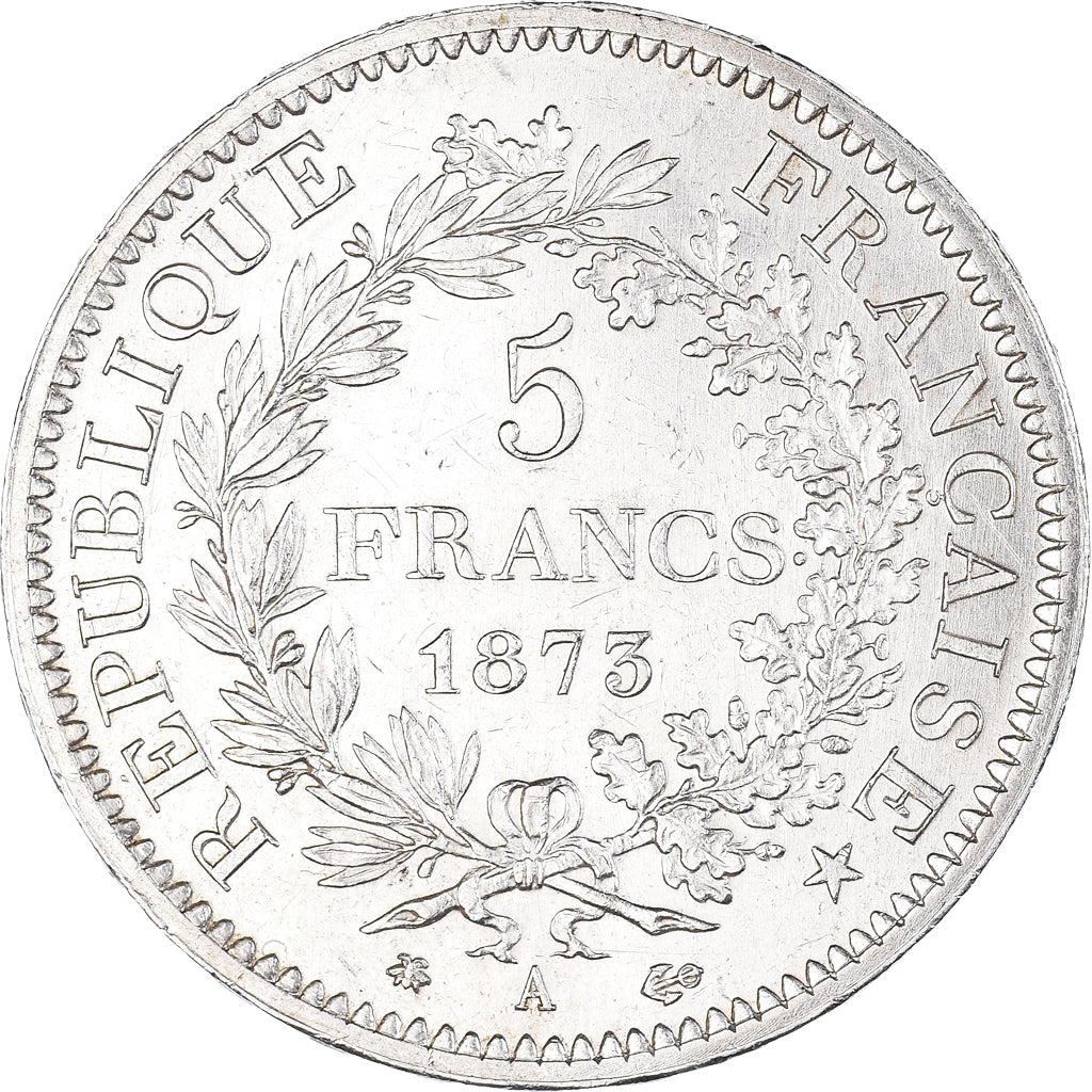 Coin, France, Hercule, 5 Francs, 1873, Paris, MS(60-62), Silver, KM:820.1