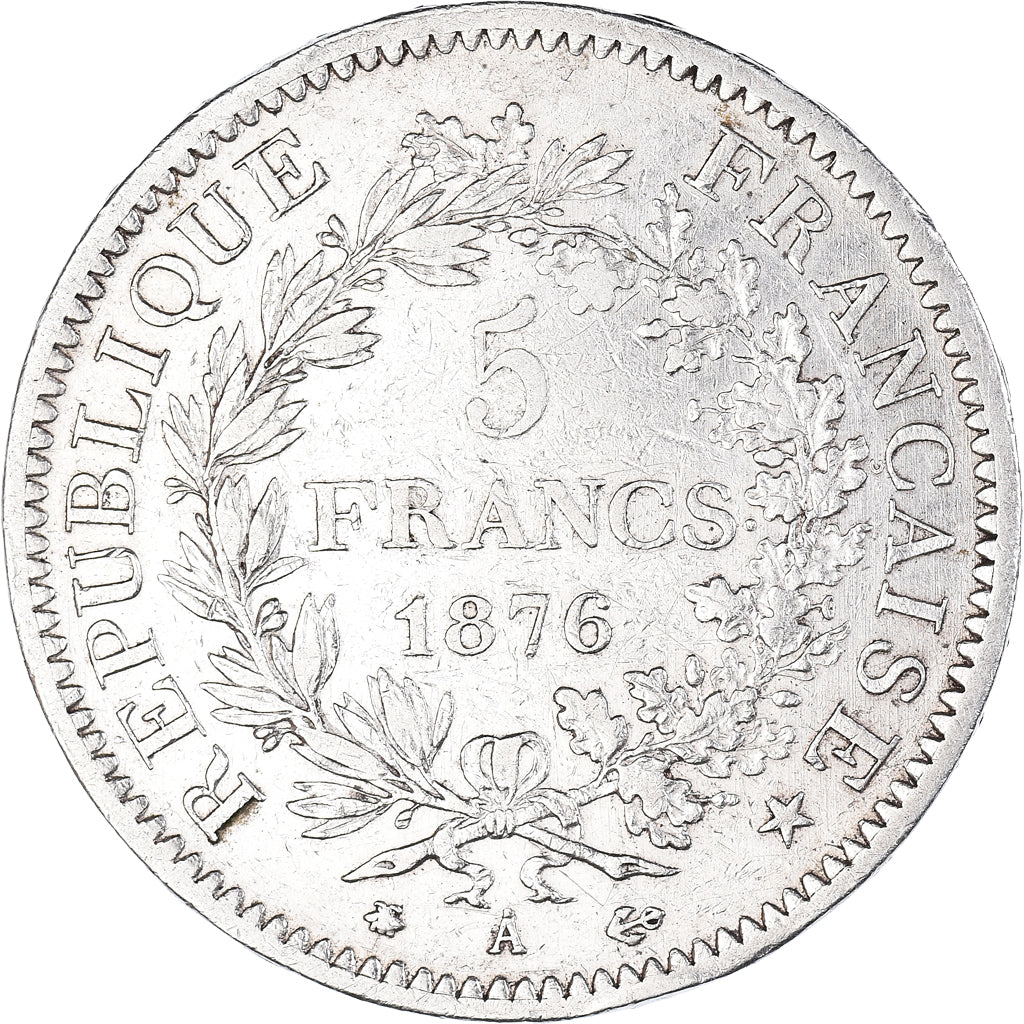 Münze, Frankreich, Hercule, 5 Francs, 1876, Paris, SS, Silber, KM:820.1