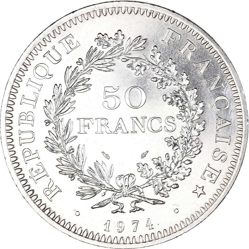 Coin, France, Hercule, 50 Francs, 1974, Paris, FDC, MS(63), Silver, KM:941.1