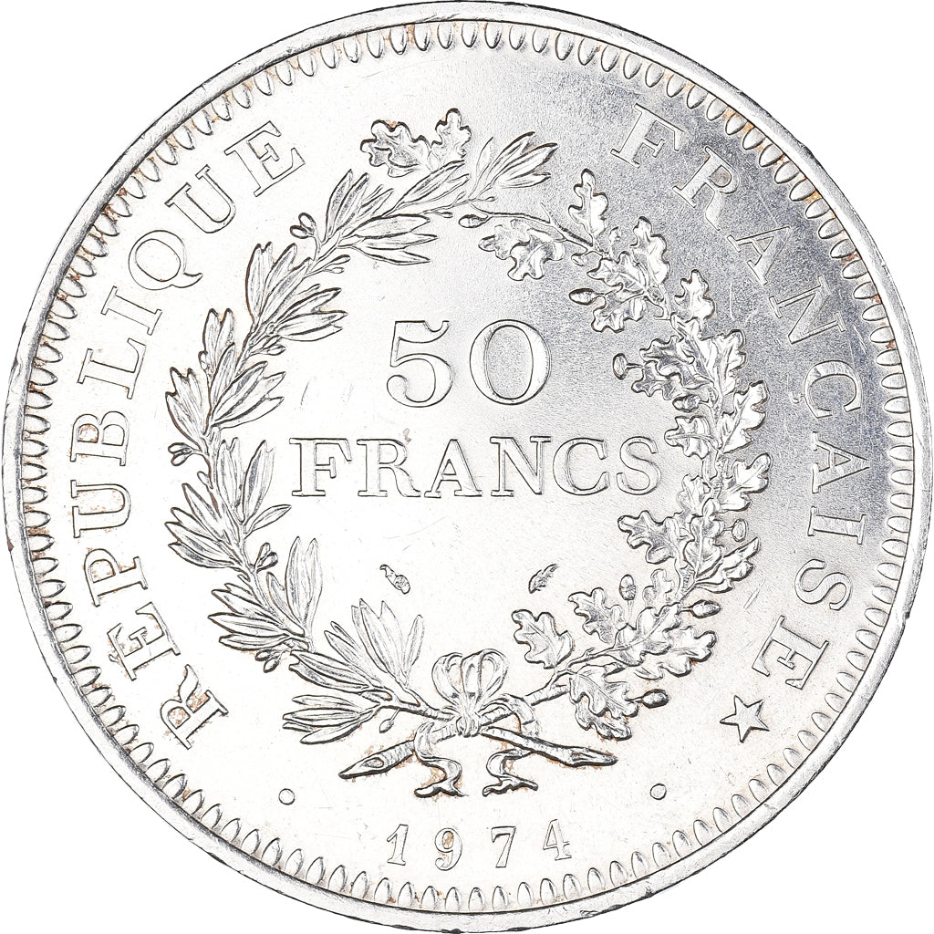 Coin, France, Hercule, 50 Francs, 1974, Paris, FDC, MS(63), Silver, KM:941.1
