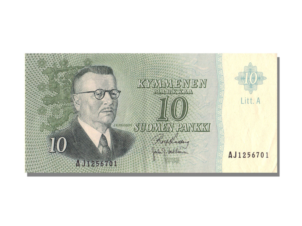 Finland, 10 Markkaa, 1963, KM #100a, UNC(63), AJ