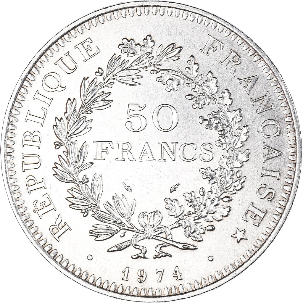 Coin, France, Hercule, 50 Francs, 1974, Paris, FDC, MS(63), Silver, KM:941.1