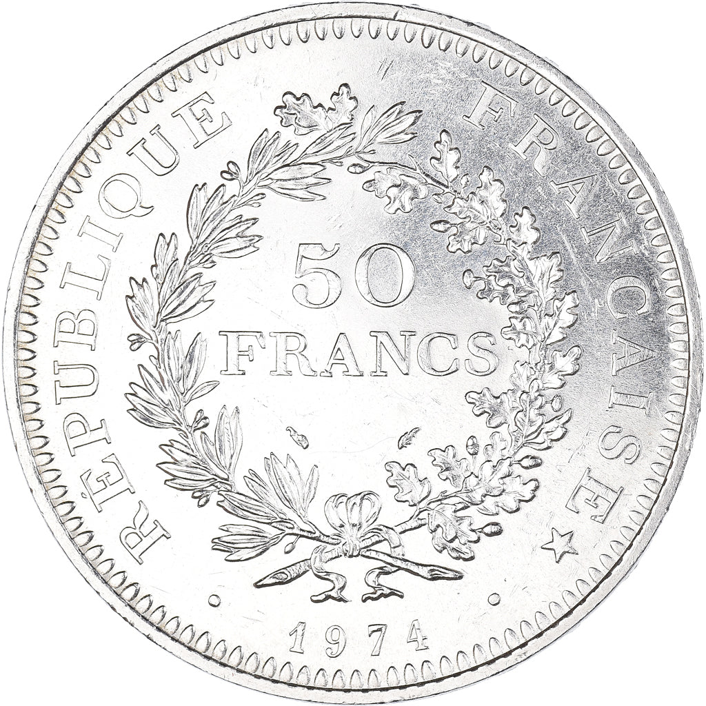 Coin, France, Hercule, 50 Francs, 1974, Paris, FDC, MS(63), Silver, KM:941.1