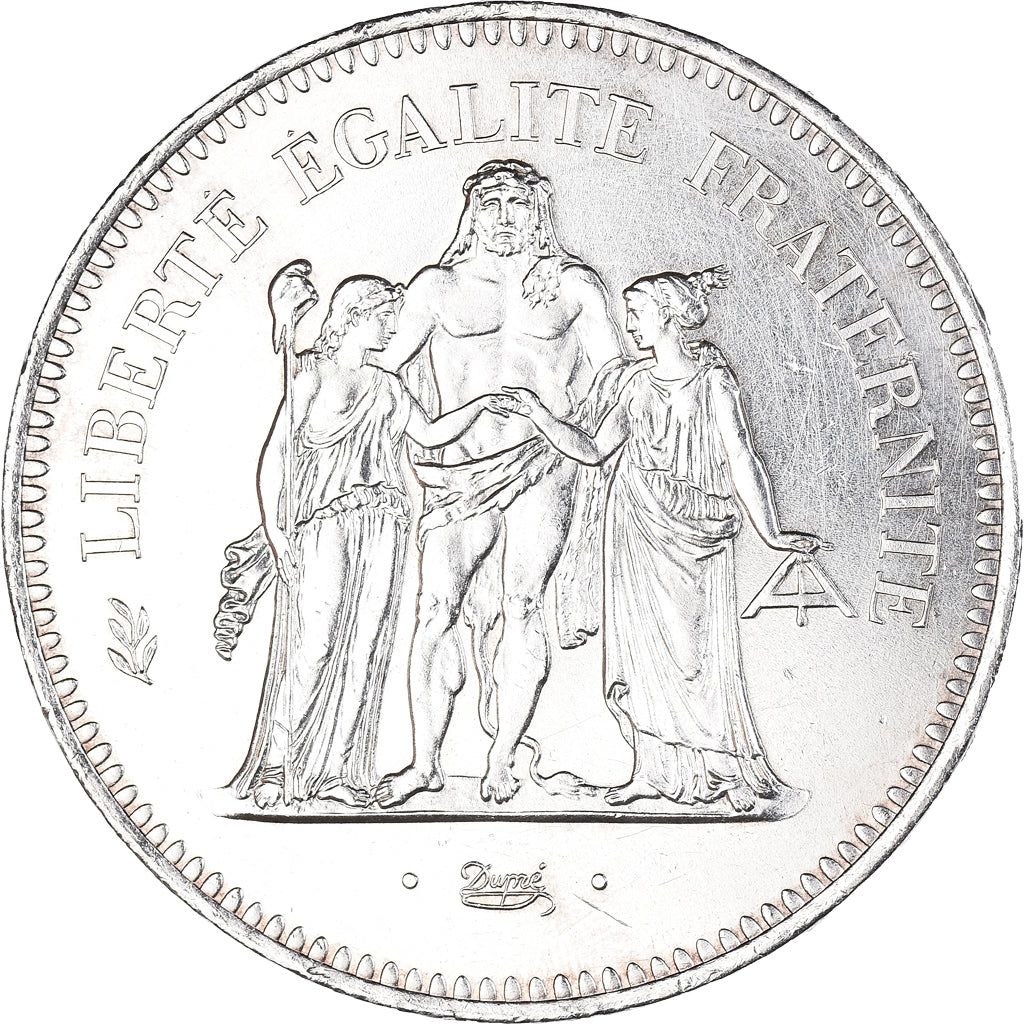 Coin, France, Hercule, 50 Francs, 1975, Paris, MS(63), Silver, KM:941.1