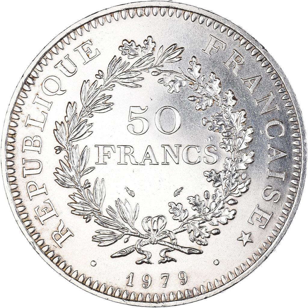 Coin, France, Hercule, 50 Francs, 1979, Paris, MS(63), Silver, KM:941.1