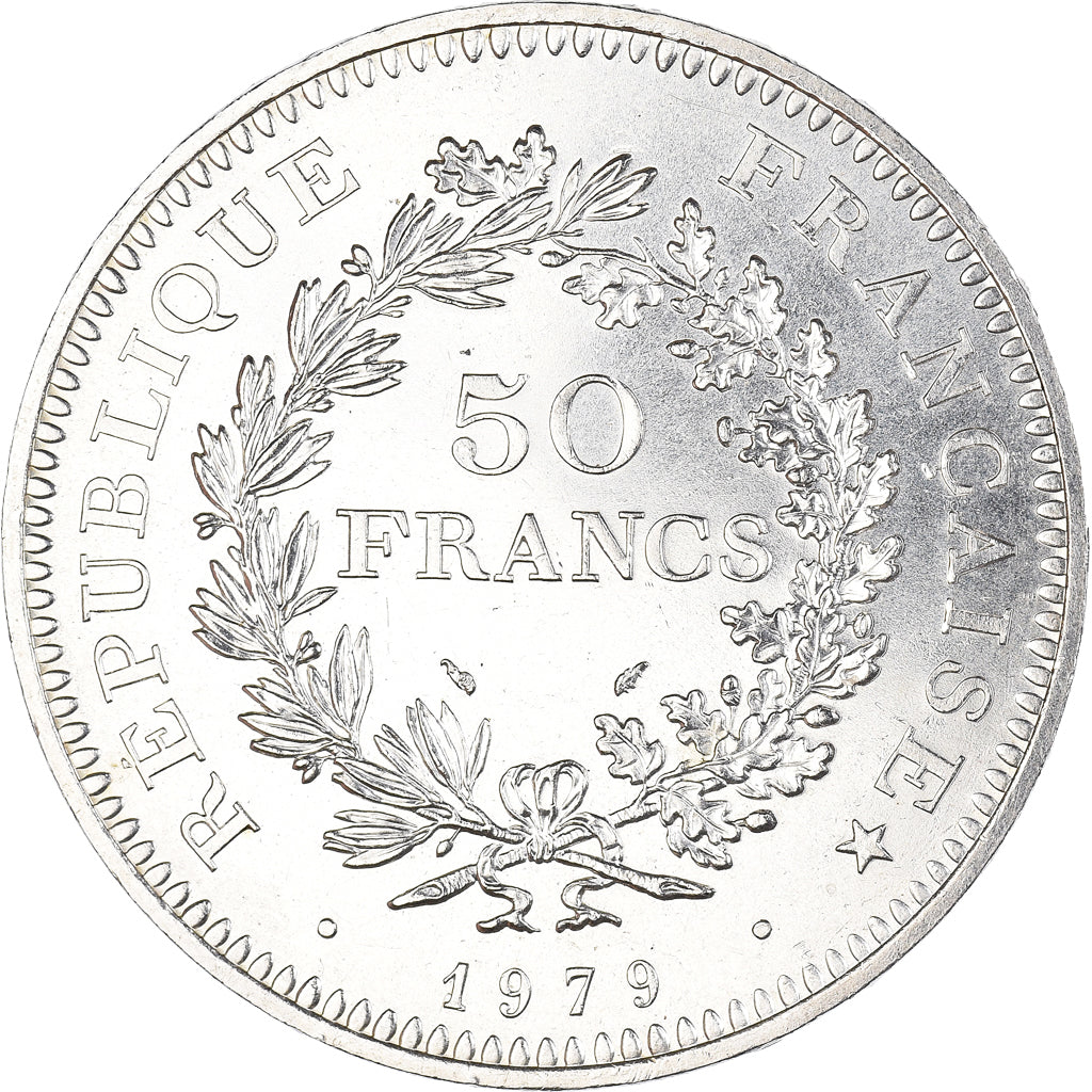 Coin, France, Hercule, 50 Francs, 1979, Paris, MS(63), Silver, KM:941.1