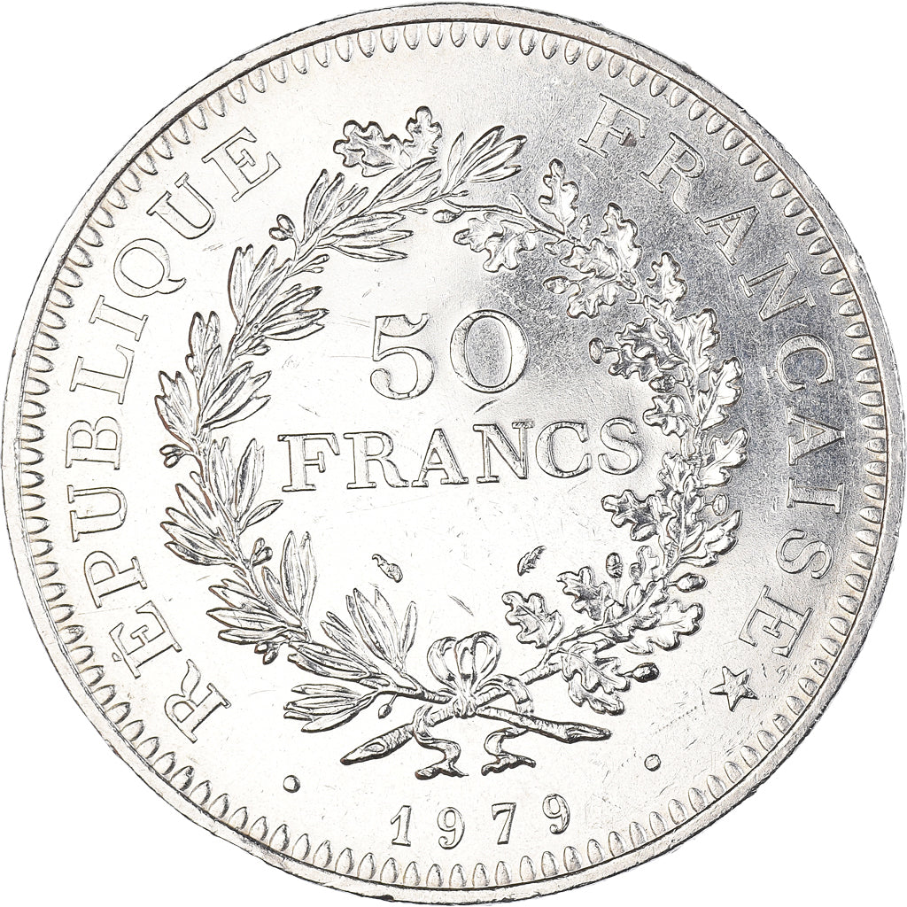 Coin, France, Hercule, 50 Francs, 1979, Paris, MS(63), Silver, KM:941.1