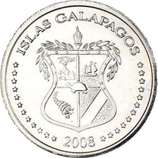 Coin, GALAPAGOS ISLANDS, 25 Centavos, 2008, MS(64), Copper-nickel, KM:4