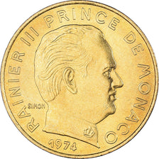 Coin, Monaco, Rainier III, 20 Centimes, 1974, AU(50-53), Aluminum-Bronze