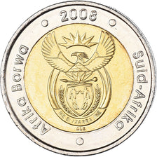 Moneda, Sudáfrica, 5 Rand, 2008, Pretoria, SC, Bimetálico, KM:439