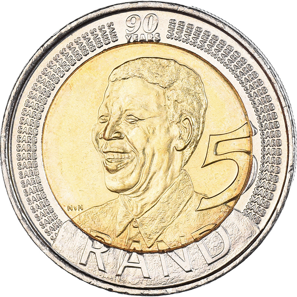 Coin, South Africa, 5 Rand, 2008, Pretoria, MS(63), Bi-Metallic, KM:439