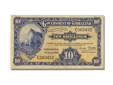 Gibraltar, 10 Shillings, 1942, KM #14b, 1942-06-01, AU(55-58), C