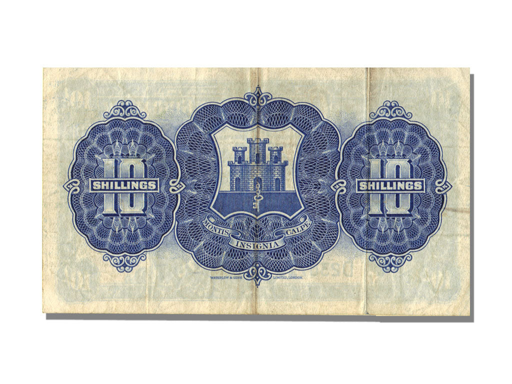 Gibraltar, 10 Shillings, 1958, KM #14b, 1958-10-03, AU(50-53), D