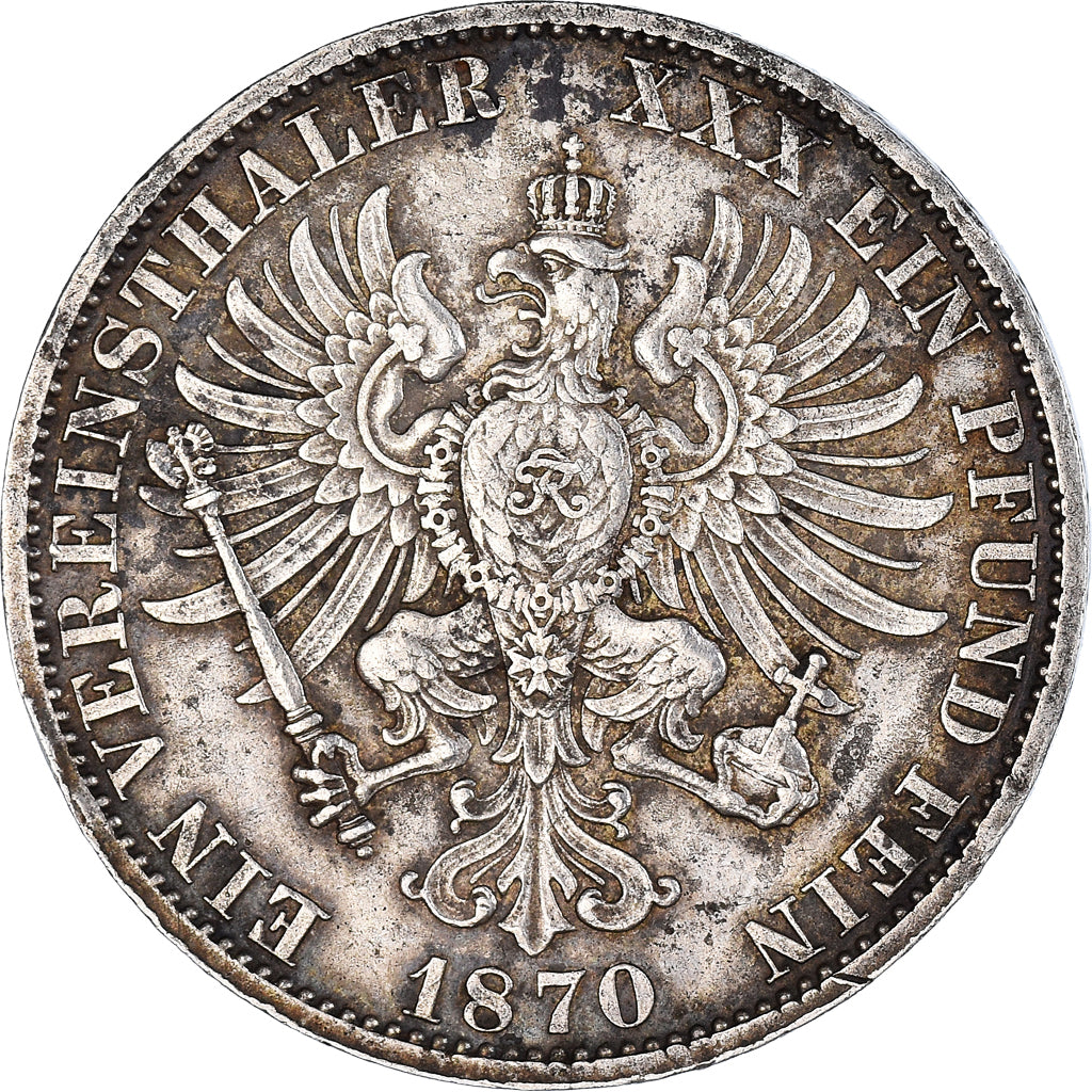 Moeda, Estados Alemães, PRUSSIA, Wilhelm I, Thaler, 1870, Berlin, EF(40-45)