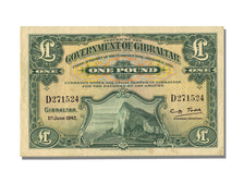 Gibraltar, 1 Pound, 1942, KM #15b, 1942-06-01, AU(55-58), D