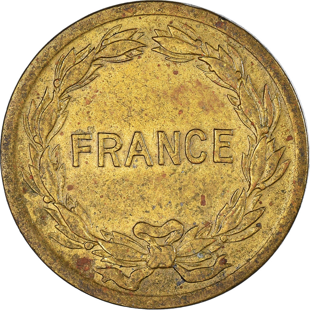 Monnaie, France, France Libre, 2 Francs, 1944, Philadelphie, TB+, Laiton